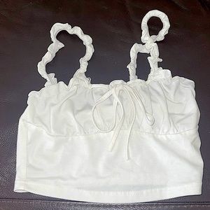 SHEIN frilled strap crop top